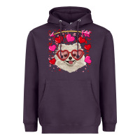 Plum valentine's day white pomeranian Heavyweight Hoodie - RanaPortraitStore