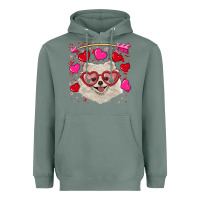 Sage valentine's day white pomeranian Heavyweight Hoodie - RanaPortraitStore
