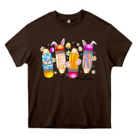 Chocolate Brown Easter Teacher Life Heavy Core Tee - CowhideDigitalArt