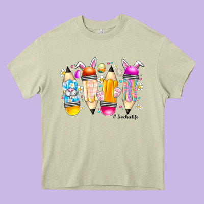 Easter Teacher Life Heavy Core Tee Designed By Cowhidedigitalart