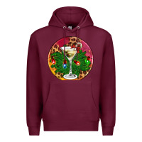 Burgundy Christmas martini Premium Hoodie - AdoDesignShop