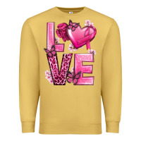 Antique Gold Love Cancer with Heart Premium Sweatshirt - texasbilliewilder