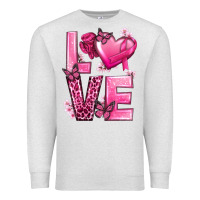 Oatmeal Heather Love Cancer with Heart Premium Sweatshirt - texasbilliewilder