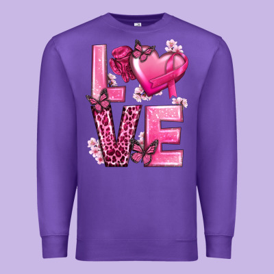 Love Cancer With Heart Premium Sweatshirt Designed By Texasbilliewilder