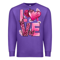 Purple Love Cancer with Heart Premium Sweatshirt - texasbilliewilder
