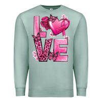 Seafoam Love Cancer with Heart Premium Sweatshirt - texasbilliewilder