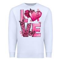White Love Cancer with Heart Premium Sweatshirt - texasbilliewilder