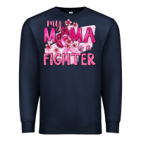 Navy My Mama Is a Fighter with Ribbon Premium Sweatshirt - texasbilliewilder