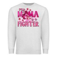 Oatmeal Heather My Mama Is a Fighter with Ribbon Premium Sweatshirt - texasbilliewilder