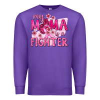 Purple My Mama Is a Fighter with Ribbon Premium Sweatshirt - texasbilliewilder