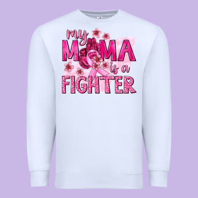 My Mama Is A Fighter With Ribbon Premium Sweatshirt Designed By Texasbilliewilder