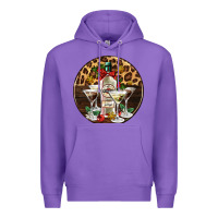Purple christmas martini cocktail party Premium Hoodie - AdoDesignShop