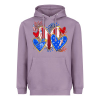 Lavender 4th of july hearts Heavyweight Hoodie - texasbilliewilder