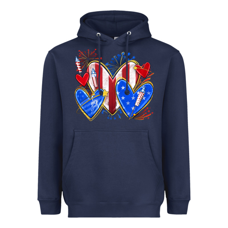 4th Of July Hearts Heavyweight Hoodie by texasbilliewilder | Teevron