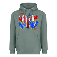 Sage 4th of july hearts Heavyweight Hoodie - texasbilliewilder