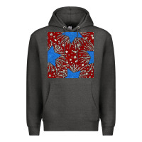 Charcoal Heather Glitter 4th of July Seamless Pattern Premium Hoodie - BundleAndBundleShop