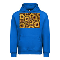 Cobalt sunflower leopard background 3200x2400 Urban Hoodie - AdoDesignShop