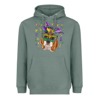 Sage mardi gras  mask beagle Heavyweight Hoodie - RanaPortraitStore