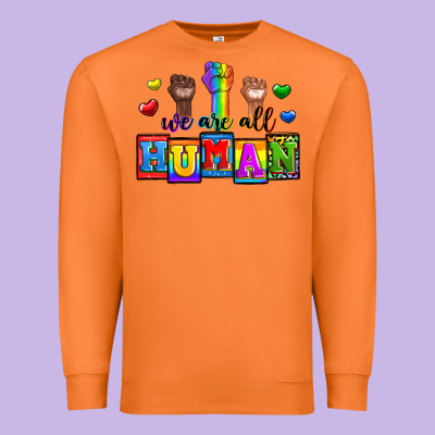 We Are All Human Premium Sweatshirt Designed By Zillion Design Studio
