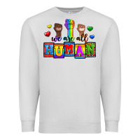 Dove Grey we are all human Premium Sweatshirt - Zillion Design Studio