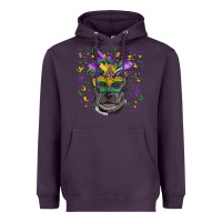 Plum mardi gras  mask pitbull Heavyweight Hoodie - RanaPortraitStore
