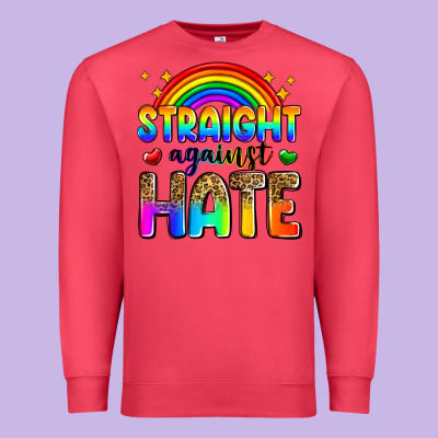 Straight Against Hate Premium Sweatshirt Designed By Zillion Design Studio