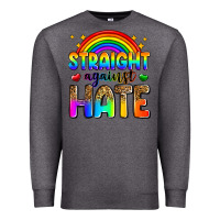 Charcoal Heather straight against hate Premium Sweatshirt - Zillion Design Studio