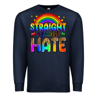Navy straight against hate Premium Sweatshirt - Zillion Design Studio