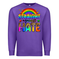 Purple straight against hate Premium Sweatshirt - Zillion Design Studio
