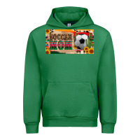 Emerald soccer mom with ball and sunflower cactus serape licanse plate Urban Hoodie - Artiststas