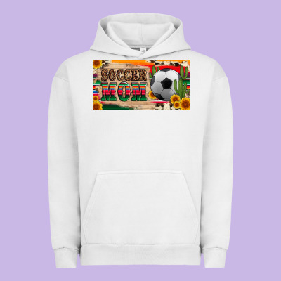 Soccer Mom With Ball And Sunflower Cactus Serape Licanse Plate Urban Hoodie Designed By Artiststas