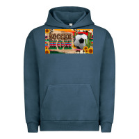 Pigment Midnight Navy soccer mom with ball and sunflower cactus serape licanse plate Urban Hoodie - Artiststas