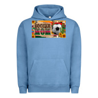 Pigment Pebble Blue soccer mom with ball and sunflower cactus serape licanse plate Urban Hoodie - Artiststas