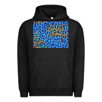 Pigment Black leopard background turquoise and gold 3200x2400 Urban Hoodie - AdoDesignShop