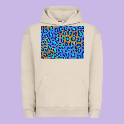 Leopard Background Turquoise And Gold 3200x2400 Urban Hoodie Designed By Adodesignshop