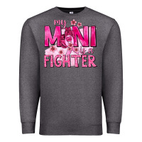 Charcoal Heather My Mini Is a Fighter with Ribbon Premium Sweatshirt - texasbilliewilder