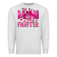 Oatmeal Heather My Mini Is a Fighter with Ribbon Premium Sweatshirt - texasbilliewilder