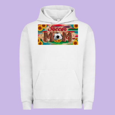 Soccer Mom With Ball And Sunflower And Serape Licanse Plate Urban Hoodie Designed By Artiststas
