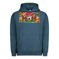 Pigment Midnight Navy soccer mom with ball and sunflower and serape licanse plate Urban Hoodie - Artiststas