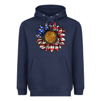 Navy 4th of july sunflower Heavyweight Hoodie - texasbilliewilder