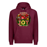 Burgundy Christmas joy and hot chocolate Premium Hoodie - AdoDesignShop