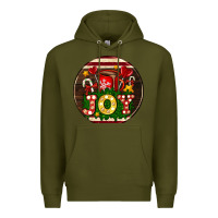 Army Green Christmas joy and hot chocolate Premium Hoodie - AdoDesignShop