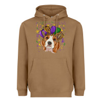Toasted Coconut mardi gras beagle Heavyweight Hoodie - RanaPortraitStore