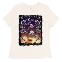 Bone halloween dancing skeletons stars Ladies Tee - BarkalooDesign