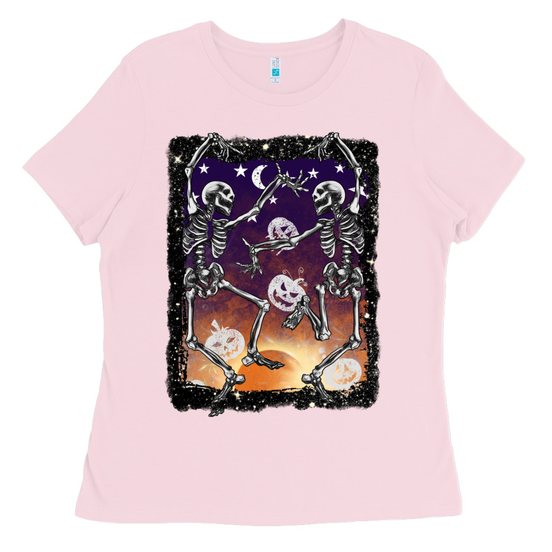 Halloween Dancing Skeletons Stars Ladies Tee by BarkalooDesign | Teevron
