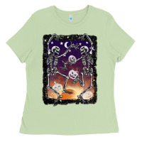 Matcha halloween dancing skeletons stars Ladies Tee - BarkalooDesign