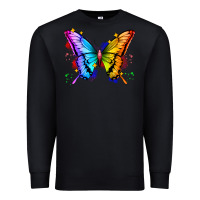 Black rainbow butterfly Premium Sweatshirt - Zillion Design Studio