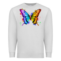 Dove Grey rainbow butterfly Premium Sweatshirt - Zillion Design Studio