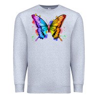 Heather Grey rainbow butterfly Premium Sweatshirt - Zillion Design Studio
