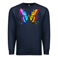 Navy rainbow butterfly Premium Sweatshirt - Zillion Design Studio